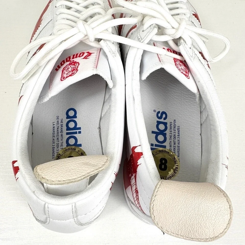 Adidas Originals Gazelle Vintage London Sneakers Size 8.5 Men Red/White‎
